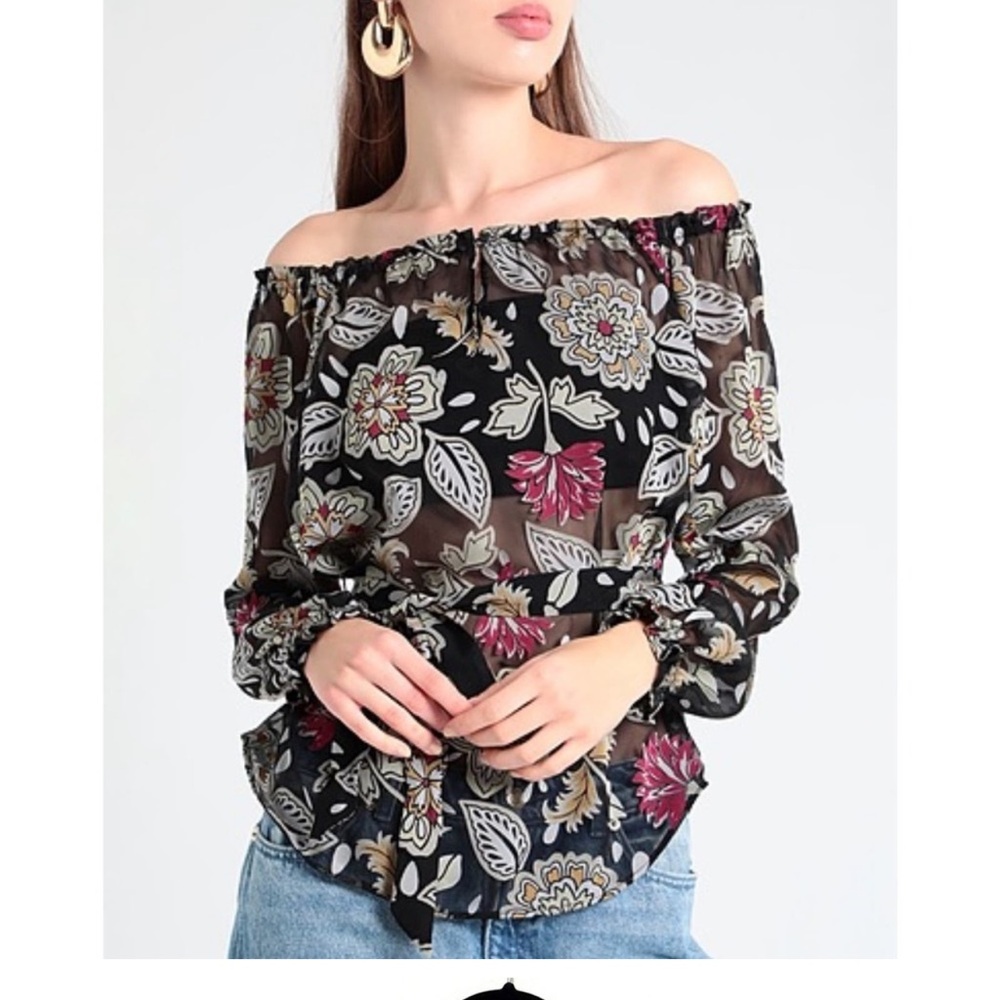 NWT 350 Rag & Bone Sierra Floral Off-The-Shoulder Blouse - Silk Blend Top